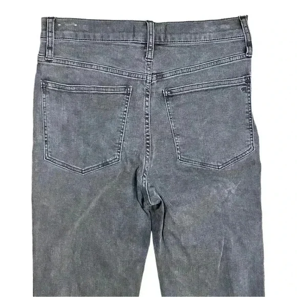 Madewell Stovepipe Jeans Womens Size 27 Gray Raw Hem Stretchy - Picture 5 of 7